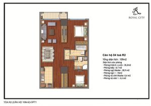 Mặt bằng căn hộ số 04 toà R2 Royal City