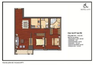 Mặt bằng căn hộ số 07 toà R2 Royal City