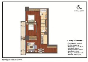Mặt bằng căn hộ số 24 toà R2 Royal City