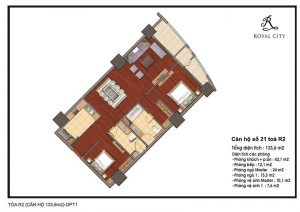 Mặt bằng căn hộ số 21 toà R2 Royal City