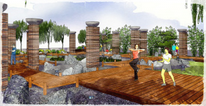 Vườn dưỡng sinh (Sky Garden) trên tầng mái chung cư Royal city