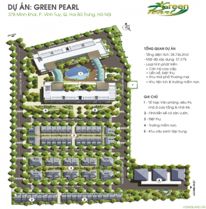 mặt bằng tổng thể dự án green pearl 378 Minh Khai