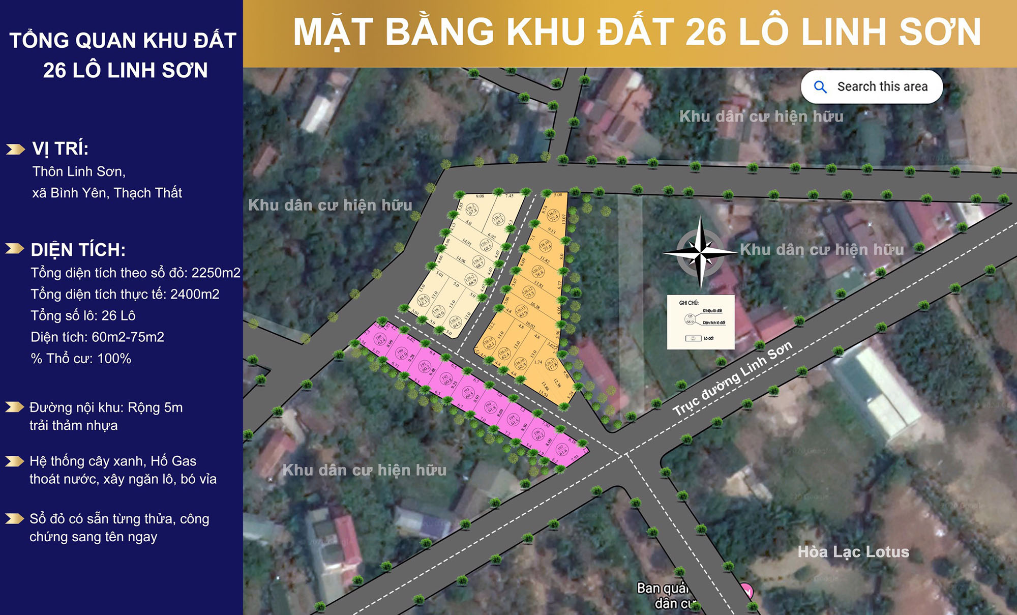 mặt bằng khu 26 lô Linh Sơn